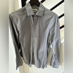Perry Ellis Slim Fit Gray Dress Shirt 15 x 34/35.